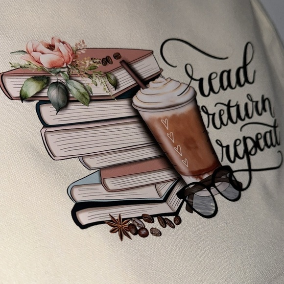 Book bag library tote stacks and coffee - Picture 4 of 4